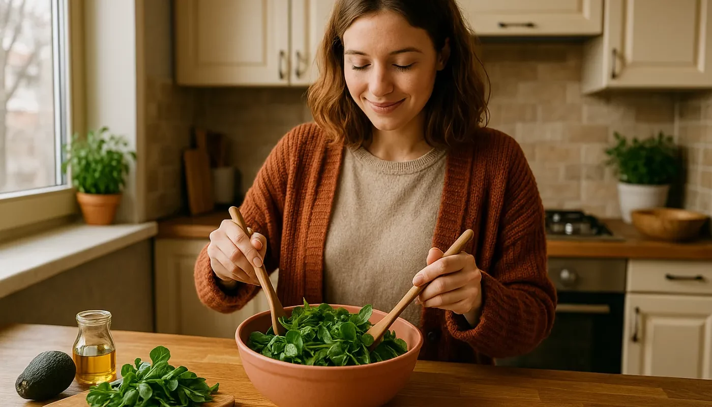 Postelein salat: frisches wintergemüse-rezept