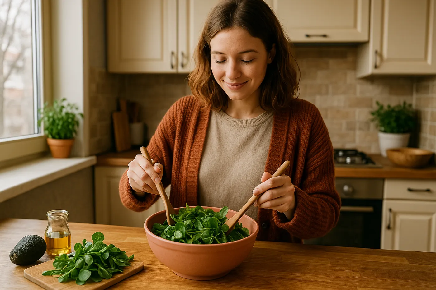 Postelein salat: frisches wintergemüse-rezept