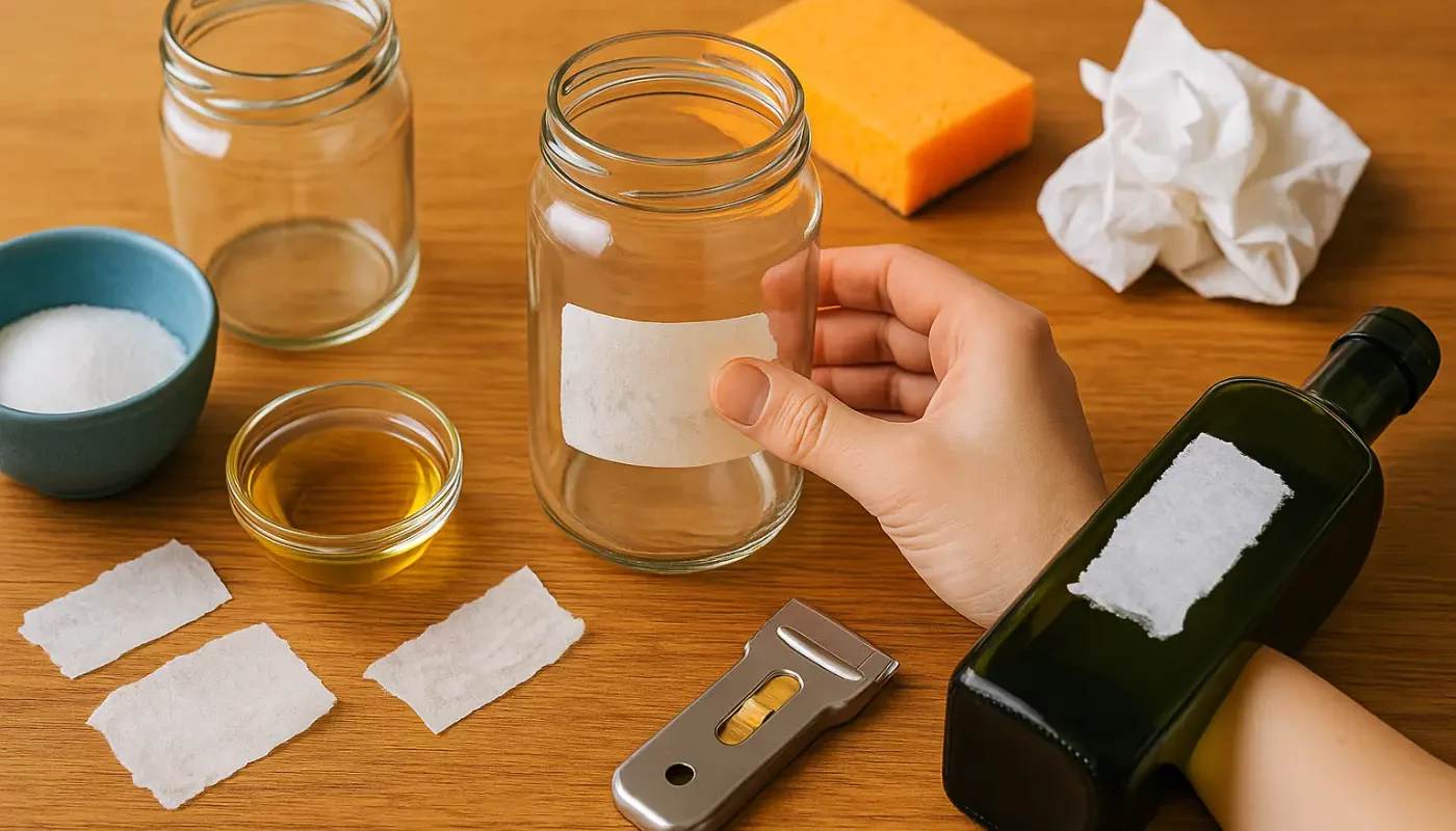 Etiketten vom Glas entfernen: 7 Hausmittel die wirken