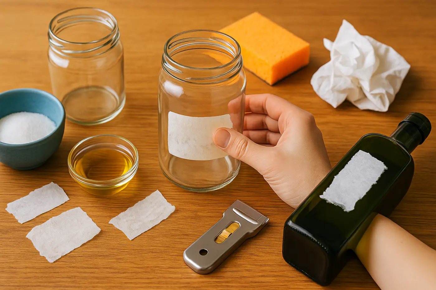 Etiketten vom Glas entfernen: 7 Hausmittel die wirken