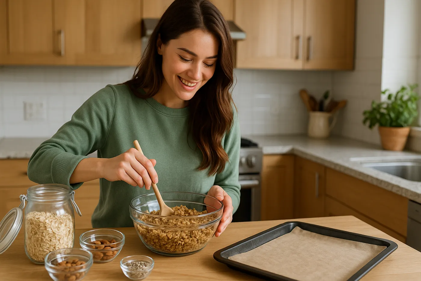 Granola selber machen ohne zucker: gesundes knuspermüsli