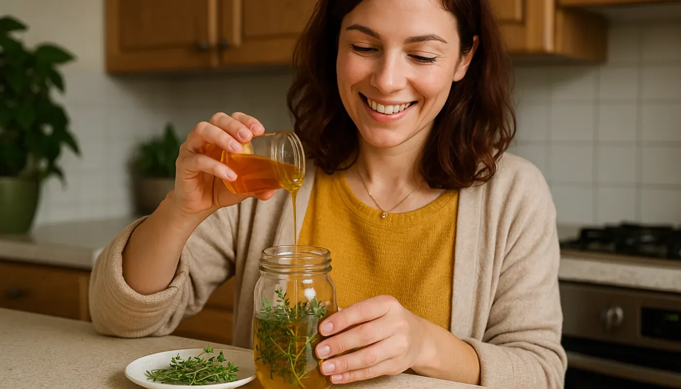 Honig mit Thymian: Hustensaft in 5 Minuten 1 Honig mit Thymian: Hustensaft in 5 Minuten
