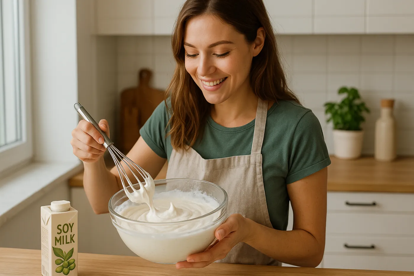 Vegane sahne zum aufschlagen: aus sojamilch