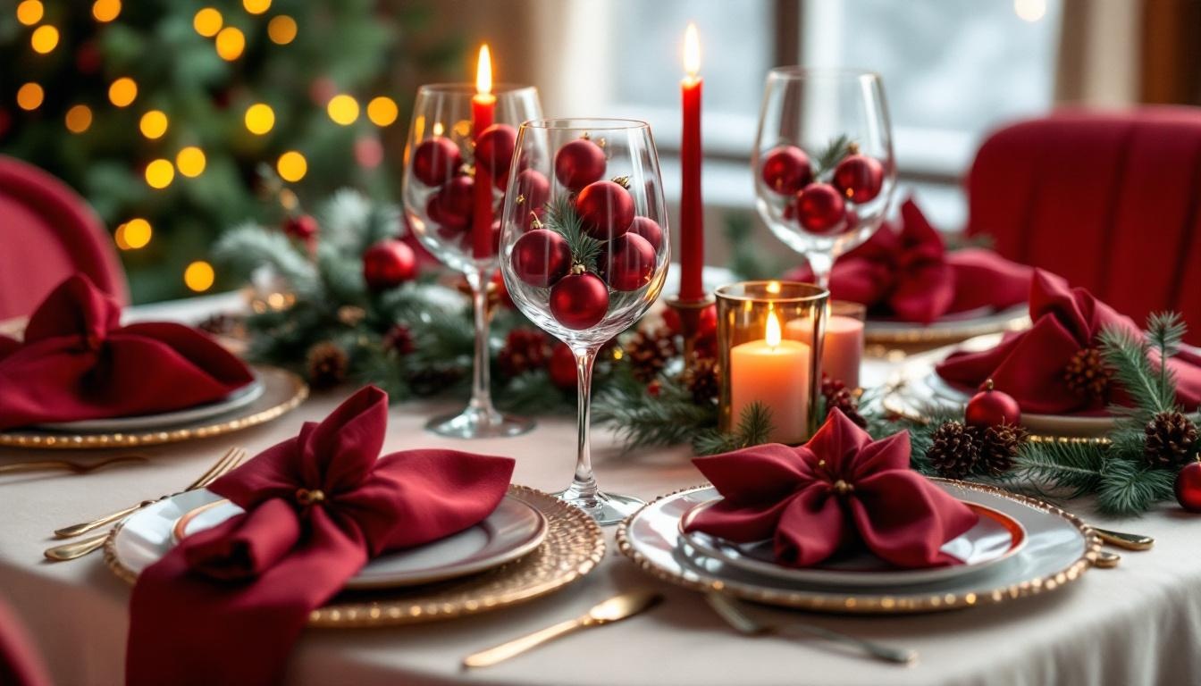 Weihnachtstisch 2025: Die Burgundy-Deko liegt im Trend (+ 3 günstige DIY-Ideen)