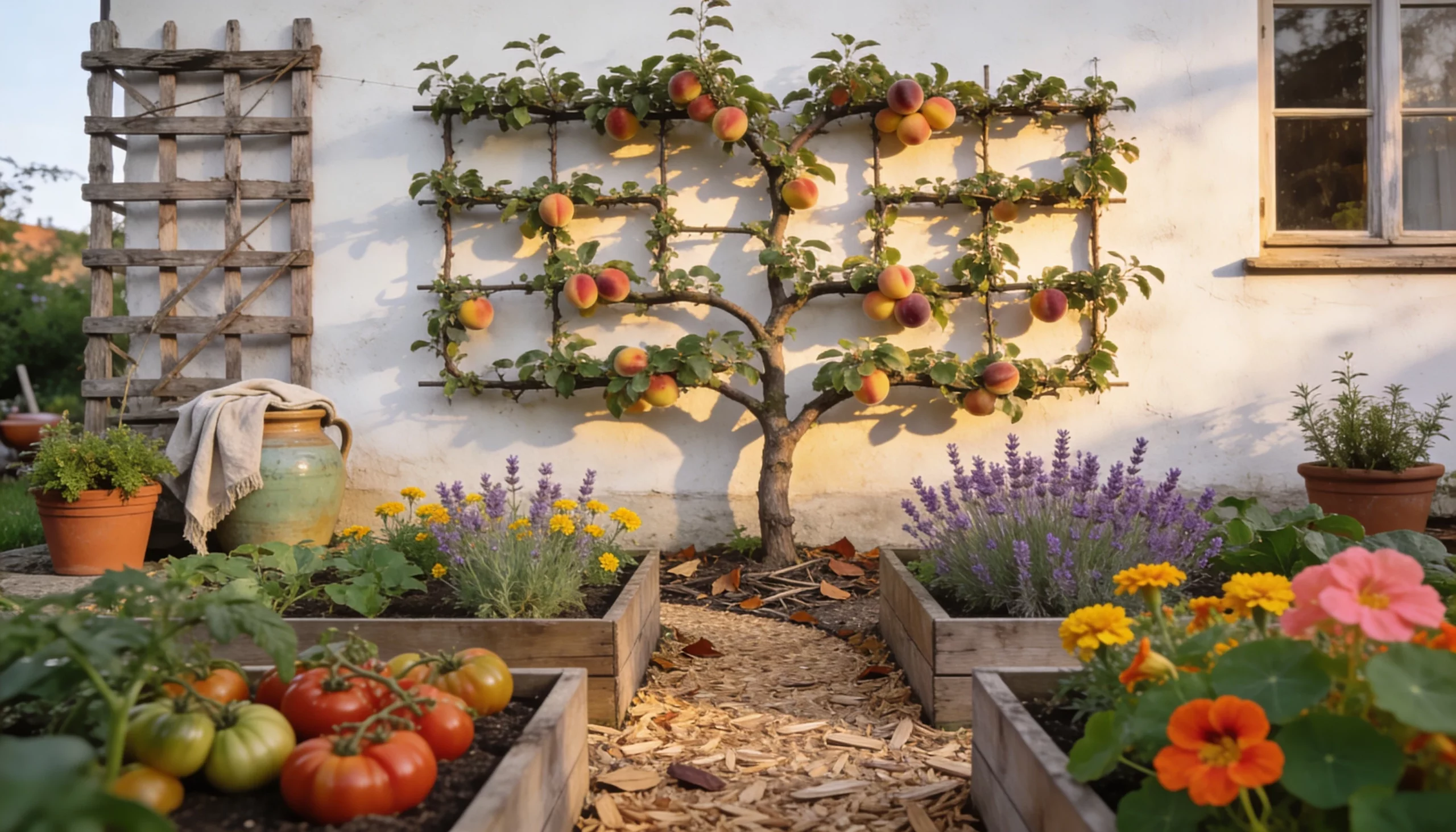 Spalierbaum gestalten: Obst an der Hauswand wie im südfranzösischen Hof
