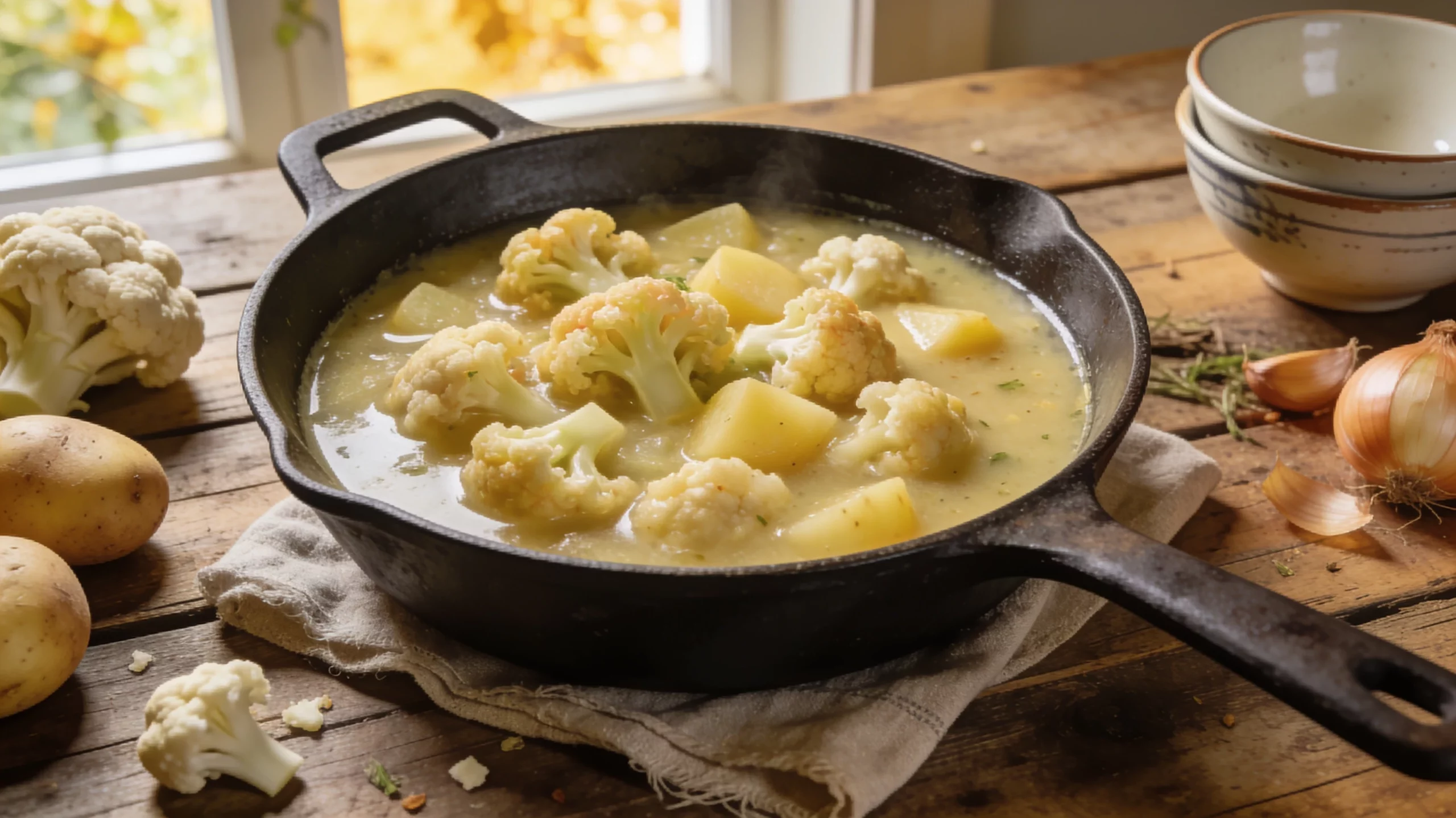 Blumenkohlsuppe mit Kartoffeln: sämig, ohne Schlagsahne, trotzdem cremig 1 htg blumenkohlsuppe mit kartoffeln 1782445632 scaled
