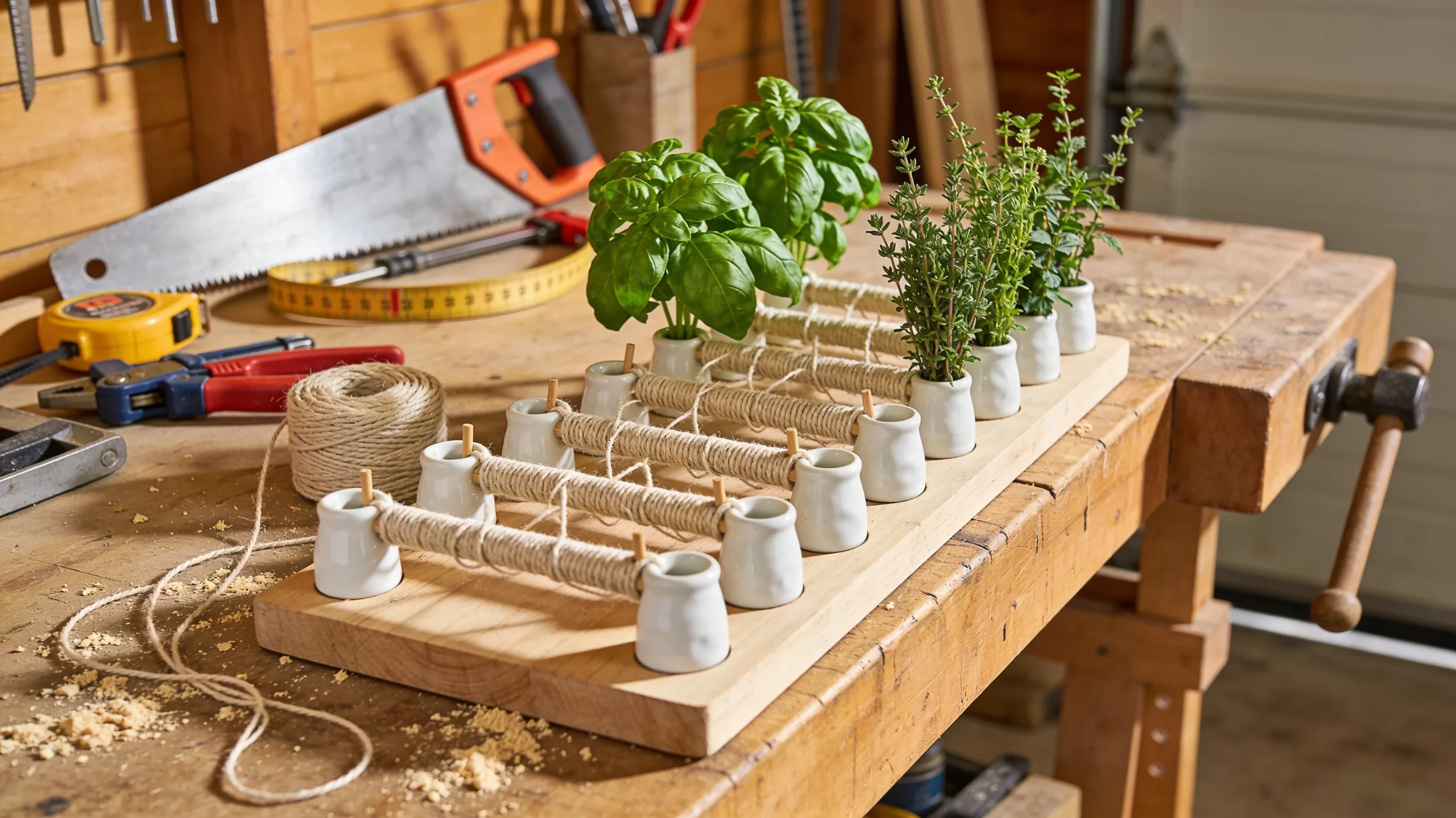 Kräuterhänger selber bauen: DIY-Trocknungsstation für Basilikum & Oregano
