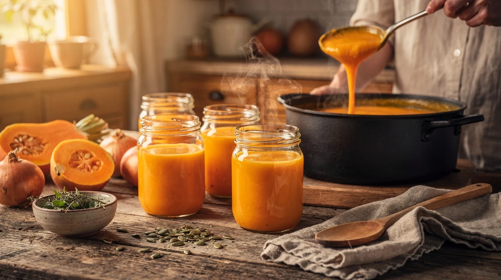 Kürbissuppe einkochen: So haltbar machen Sie die Ernte und genießen den Herbst noch Monate später